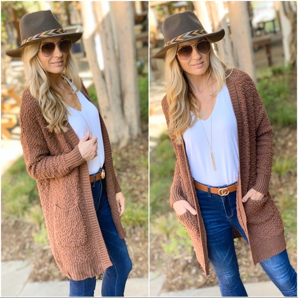 ✨LAST ONE✨Chestnut- popcorn cardigan - Picture 3 of 5